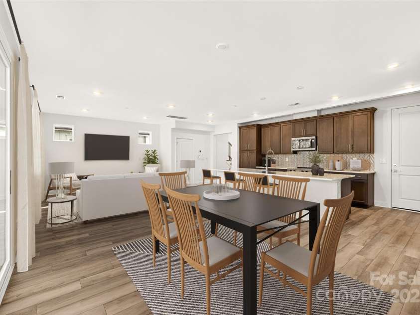 520 Zinc Drive, Tega Cay, SC 29708.  MLS# CAR4325192, YatesRealty ID 3254. Virtually Staged Kitchen/Dining/Great Room