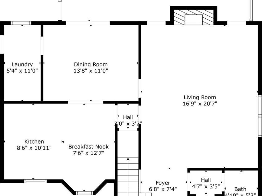 109 Southwoods Drive, Weaverville, NC 28787.  MLS# CAR4290949, YatesRealty ID 32550. Main level floorplan