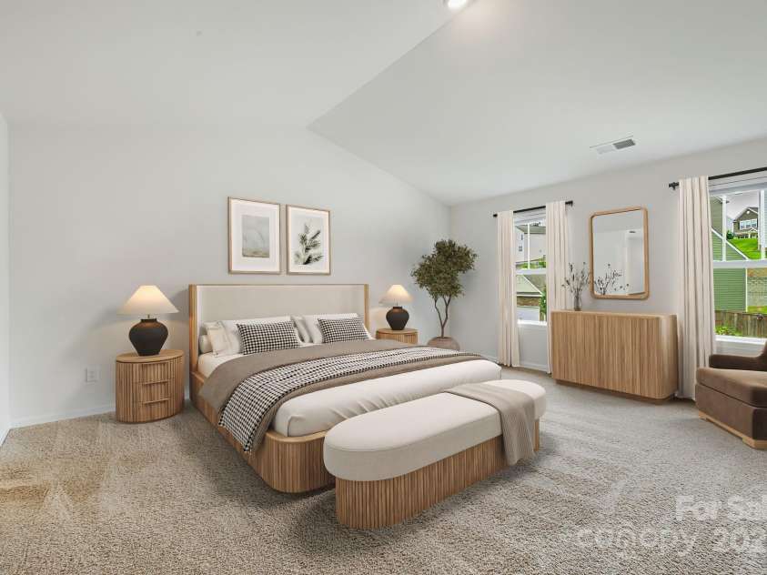 206 Marathon Lane, Candler, NC 28715.  MLS# CAR4289314, YatesRealty ID 32558. Virtually staged primary bedroom