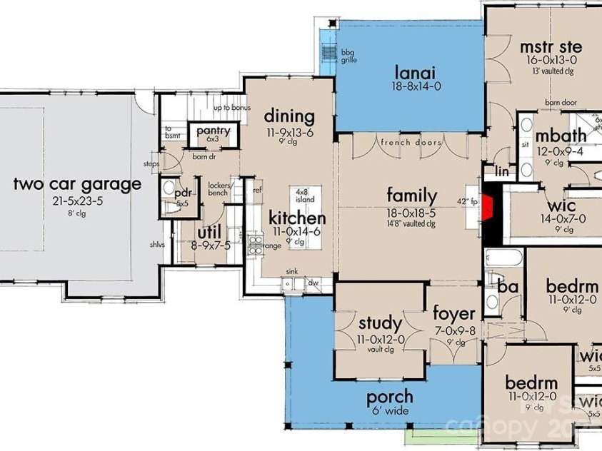 6503 Rehobeth Road, Waxhaw, NC 28173.  MLS# CAR4214300, YatesRealty ID 3256. Main Level Layout 2 car