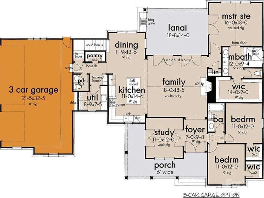 6503 Rehobeth Road, Waxhaw, NC 28173.  MLS# CAR4214300, YatesRealty ID 3256. Main Level Layout 3 car