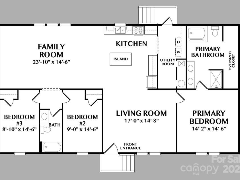 161 Crepe Myrtle Lane, Wadesboro, NC 28170.  MLS# CAR4278940, YatesRealty ID 32569. Floor Plan - Open Concept