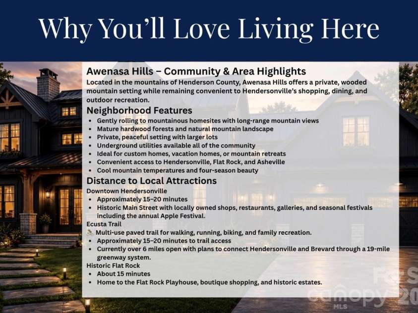 Lot #28 Awi Trail, Hendersonville, NC 28739.  MLS# CAR4386122, YatesRealty ID 32584. Features -