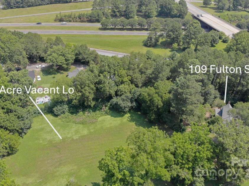 109 Fulton Street, Kings Mountain, NC 28086.  MLS# CAR4289026, YatesRealty ID 32613. Proximity of 1.2 AC Vacant Lot to Fulton St Home and Hwy 74