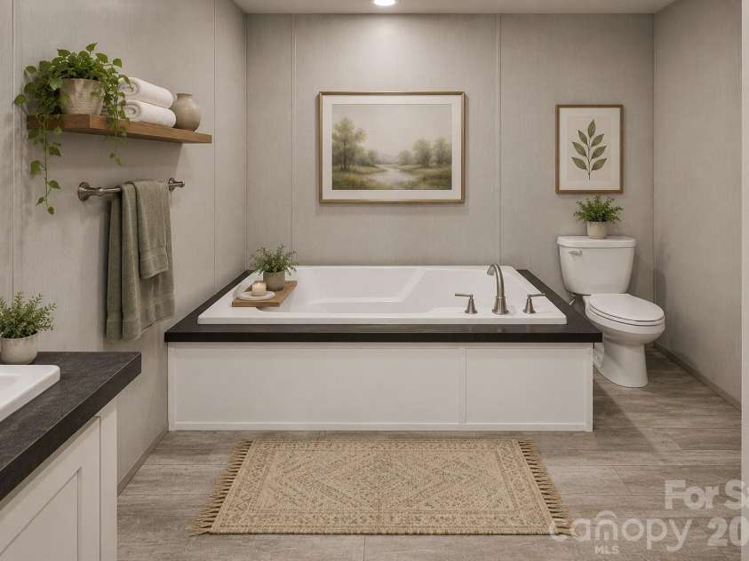 1848 Brittany Trail, Pleasant Garden, NC 27313.  MLS# CAR4394357, YatesRealty ID 32616. Virtually staged primary bathroom