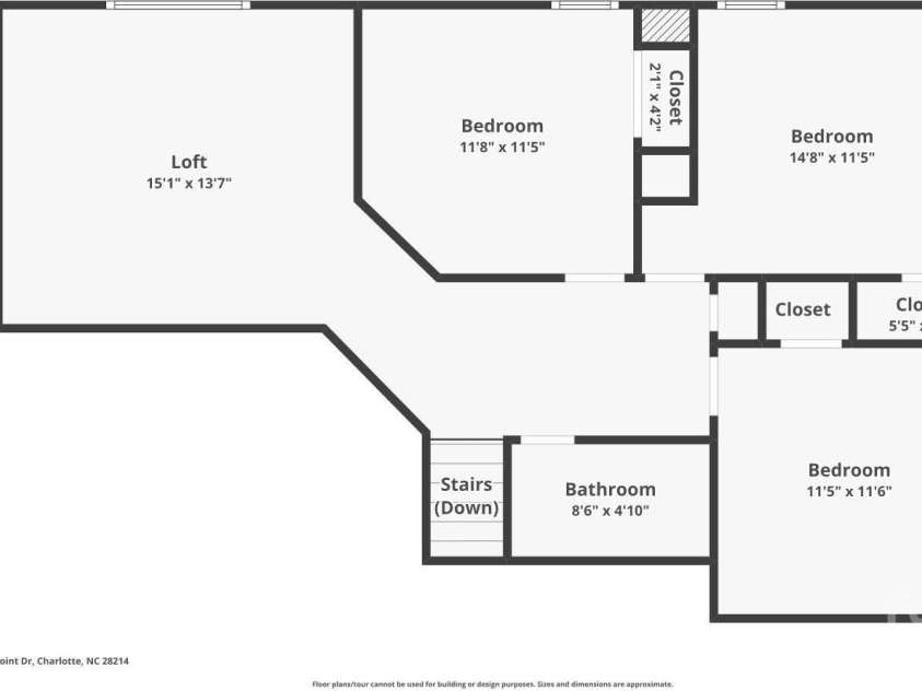 10605 Turkey Point Drive, Charlotte, NC 28214.  MLS# CAR4291887, YatesRealty ID 32642. 2nd Floor