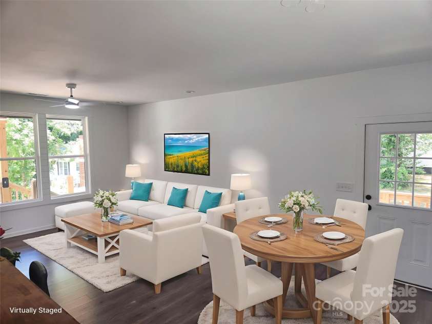 704 Harding Avenue, Kannapolis, NC 28083.  MLS# CAR4275588, YatesRealty ID 32647. Great Room Dining Room Combo Virtually Staged