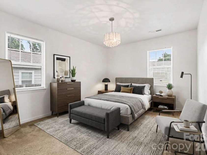 3608 Corbett Street, Charlotte, NC 28208.  MLS# CAR4396123, YatesRealty ID 32720. Virtually staged primary bedroom