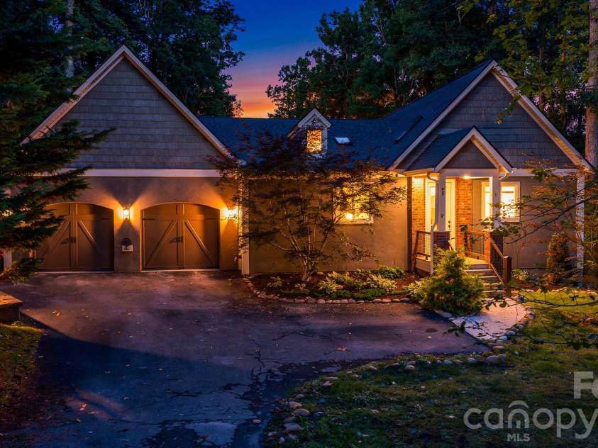 67 Reeses Ridge Court, Hendersonville, NC 28739.  MLS# CAR4387257, YatesRealty ID 32724. Front night view