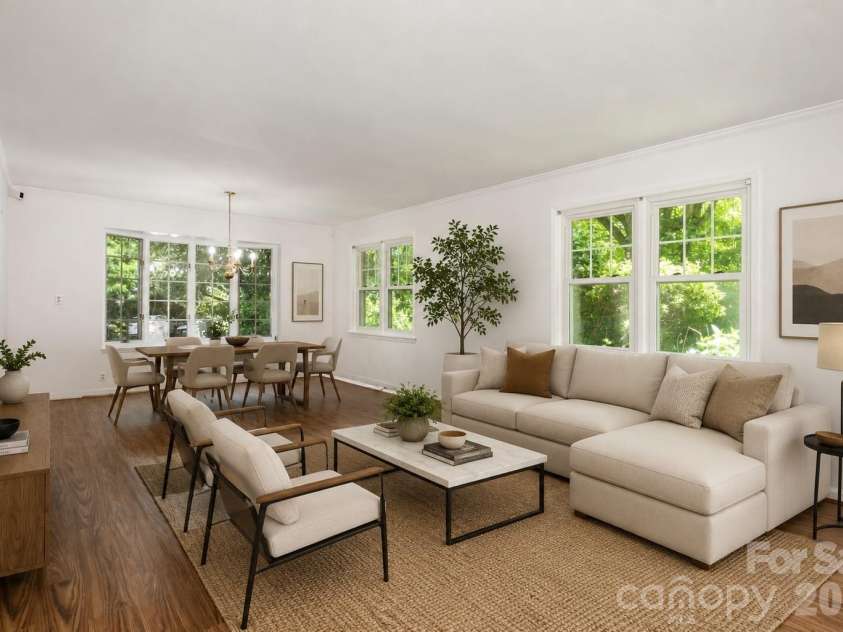 615 Goldview Drive, Hendersonville, NC 28791.  MLS# CAR4396945, YatesRealty ID 32735. Virtual staging living dining