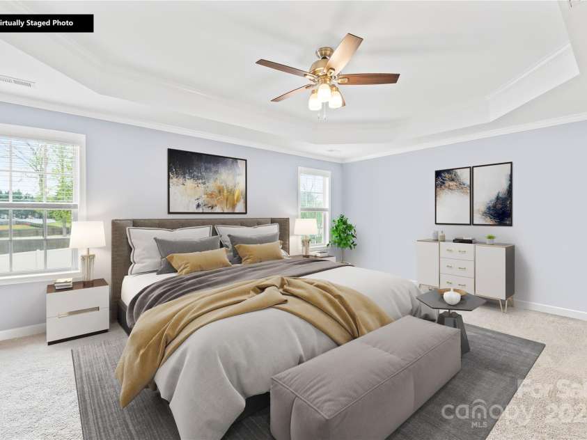 963 Brookdale Lane, Stanley, NC 28164.  MLS# CAR4234265, YatesRealty ID 32771. Virtual staged for primary bedroom