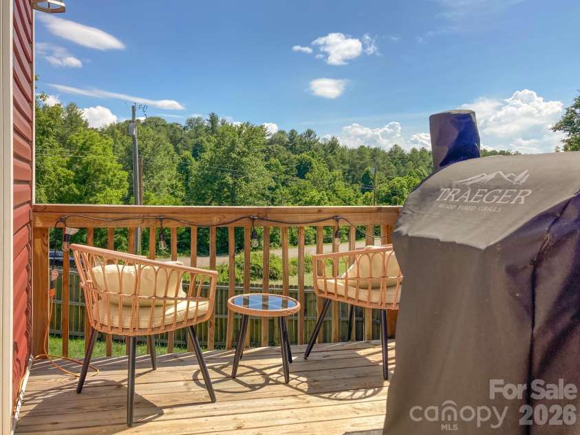 2 Clarks Chapel Extension, Weaverville, NC 28787.  MLS# CAR4393203, YatesRealty ID 32786. Back Deck