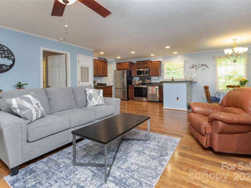 100 Susanna Cove Road, Mars Hill, NC 28754.  MLS# CAR4288018, YatesRealty ID 32835. Living/dining/kitchen space