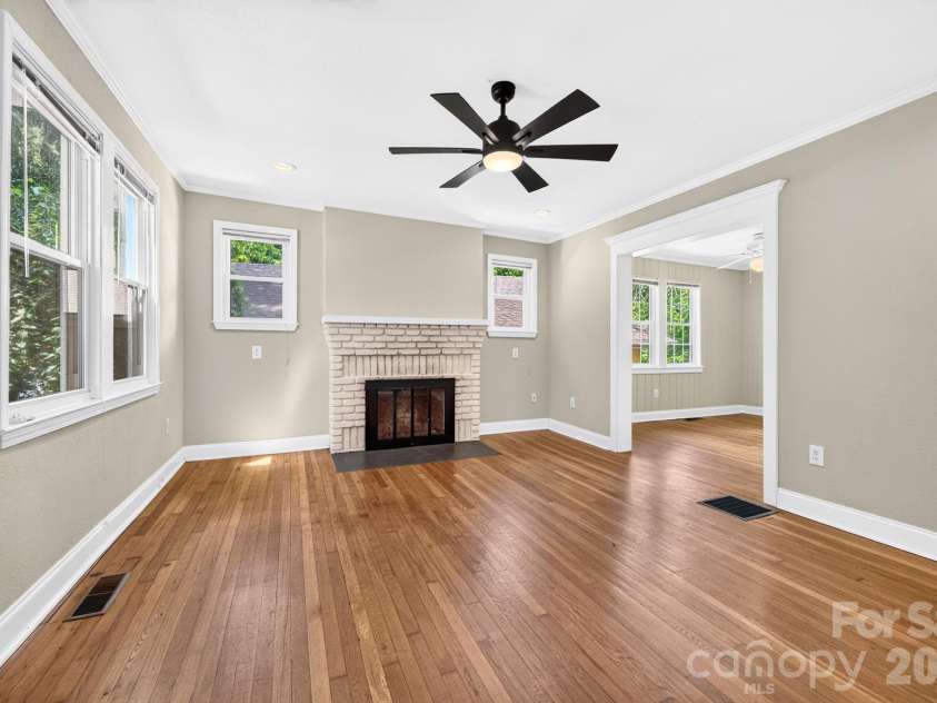 28 Chatham Road, Asheville, NC 28804.  MLS# CAR4394555, YatesRealty ID 32854. Wood burning fireplace