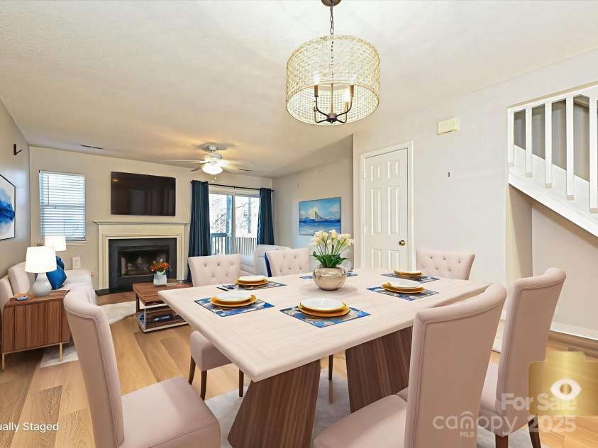 9305 Four Mile Creek Road, Charlotte, NC 28277.  MLS# CAR4332192, YatesRealty ID 32863. Dining Area/Living Room - virtually staged