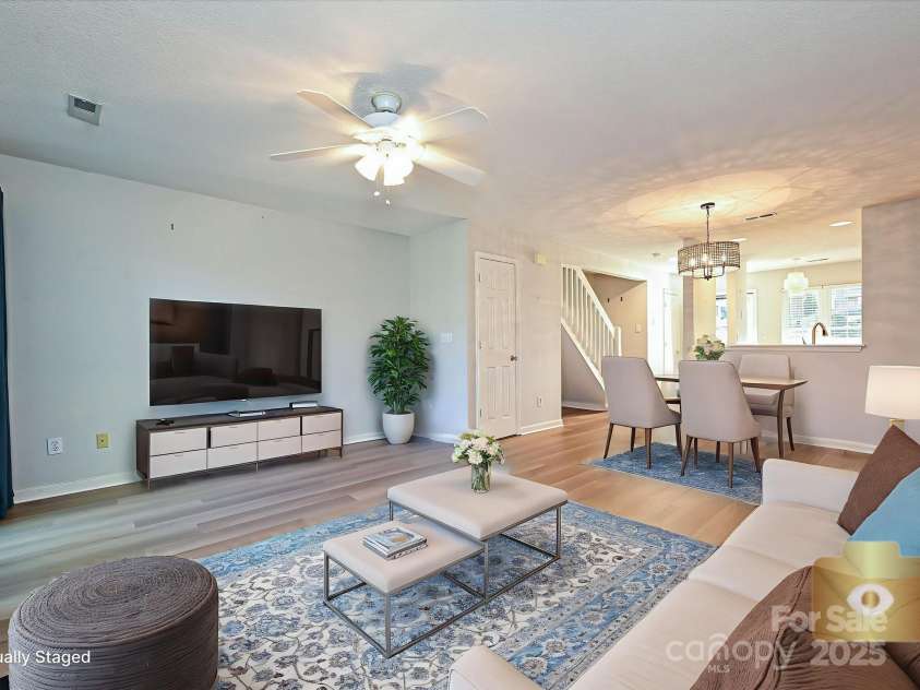 9305 Four Mile Creek Road, Charlotte, NC 28277.  MLS# CAR4332192, YatesRealty ID 32863. Living Room - virtually staged