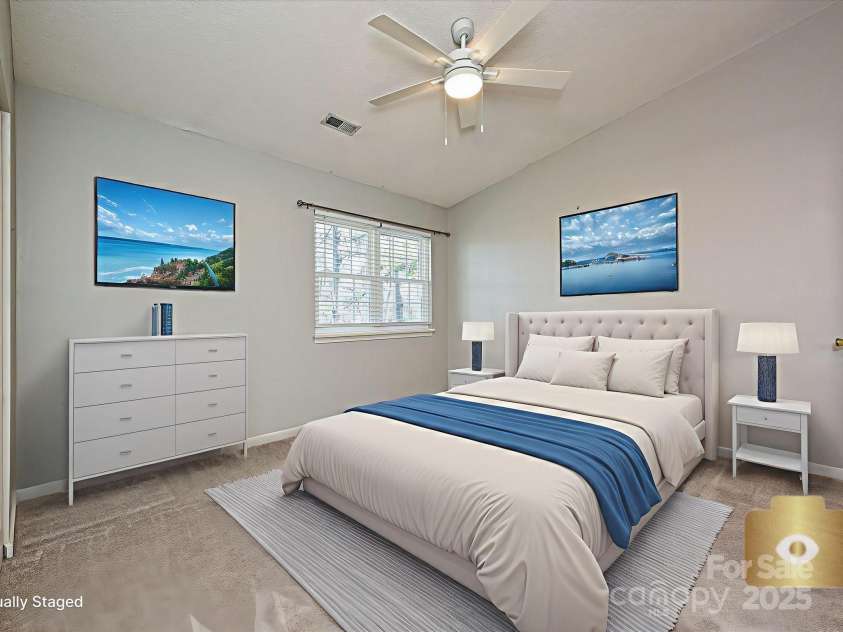 9305 Four Mile Creek Road, Charlotte, NC 28277.  MLS# CAR4332192, YatesRealty ID 32863. Primary Bedroom -virtually staged