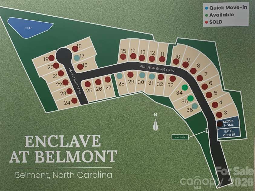 2935 audubon Ridge, Belmont, NC 28012.  MLS# CAR4397769, YatesRealty ID 32872. Home is under construction on homesite #30