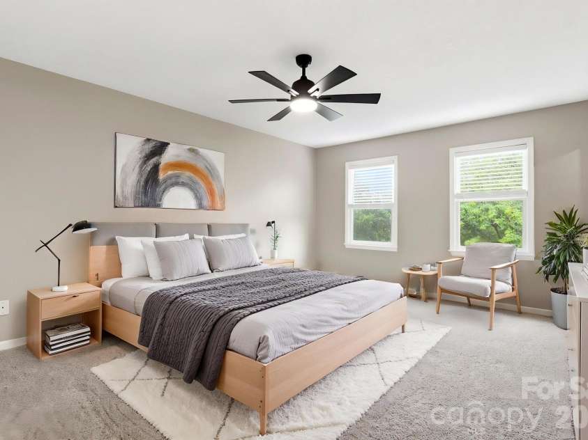 16 Trappers Run Drive, Asheville, NC 28805.  MLS# CAR4385728, YatesRealty ID 32885. Primary bedroom virtually staged