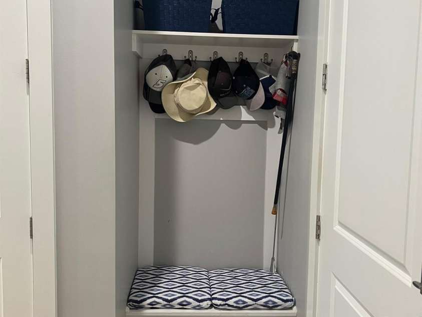 126 Redbud Lane, Troutman, NC 28166.  MLS# CAR4284135, YatesRealty ID 32890. There is this little dropzone area by the door to the garage.