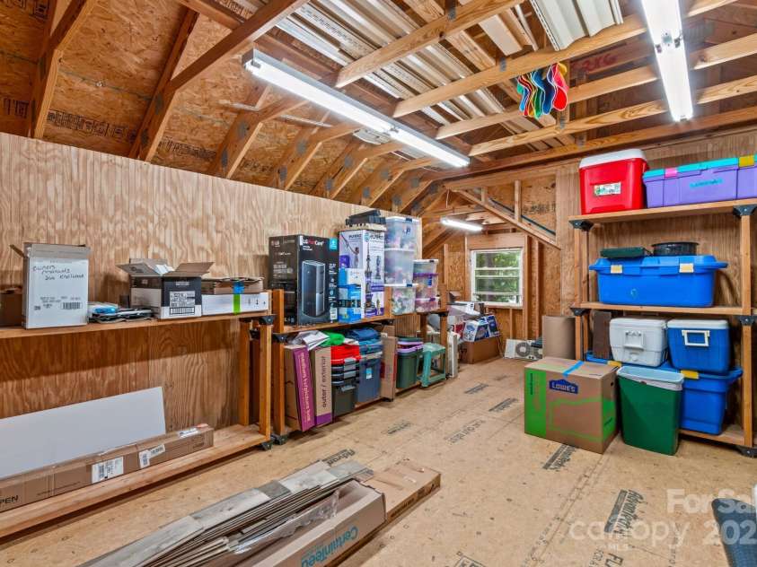 260 Knollwood Drive, Salisbury, NC 28146.  MLS# CAR4289312, YatesRealty ID 32896. Attic storage in garage