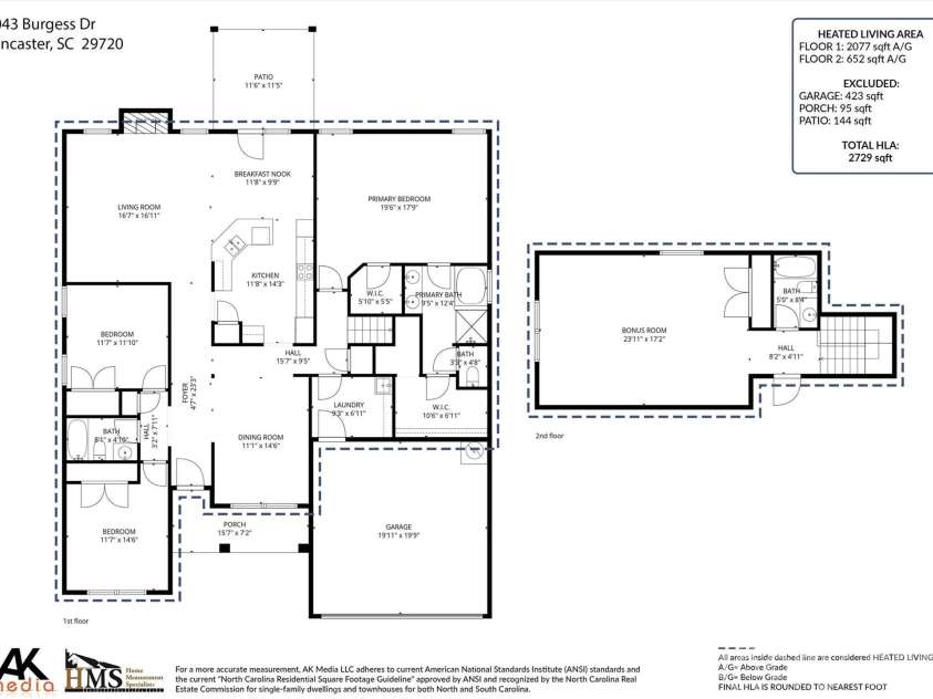 3043 Burgess Drive, Lancaster, SC 29720.  MLS# CAR4339809, YatesRealty ID 32898. Floor plan