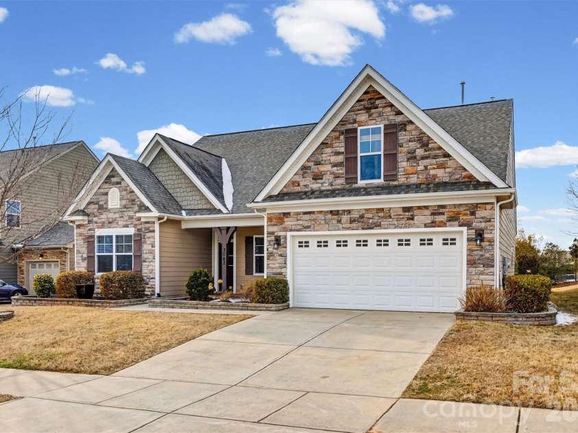 3043 Burgess Drive, Lancaster, SC 29720.  MLS# CAR4339809, YatesRealty ID 32898. Front, view of garage access