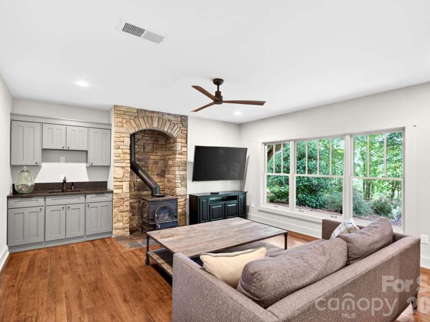 235 Bull Creek Road, Asheville, NC 28805.  MLS# CAR4389241, YatesRealty ID 32910. Downstairs Den