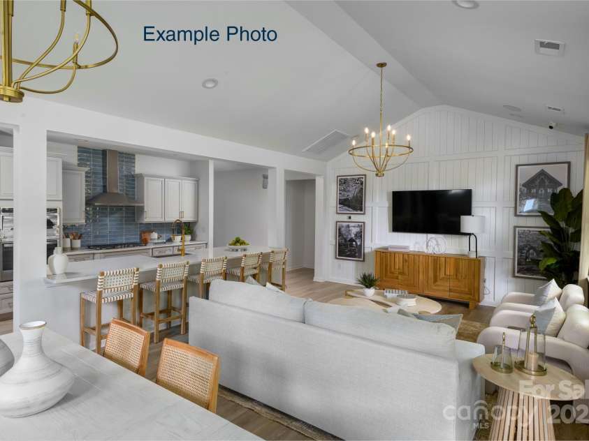 115 Tonbridge Way, Mooresville, NC 28115.  MLS# CAR4305877, YatesRealty ID 3294. Example Photo - Family Room/Dining/Kitchen *Kitchen shows optional split cooking upgrade