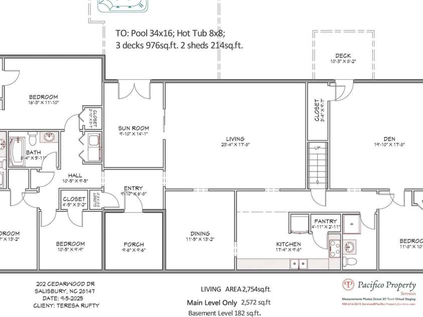 202 Cedarwood Drive, Salisbury, NC 28147.  MLS# CAR4330124, YatesRealty ID 32942. 