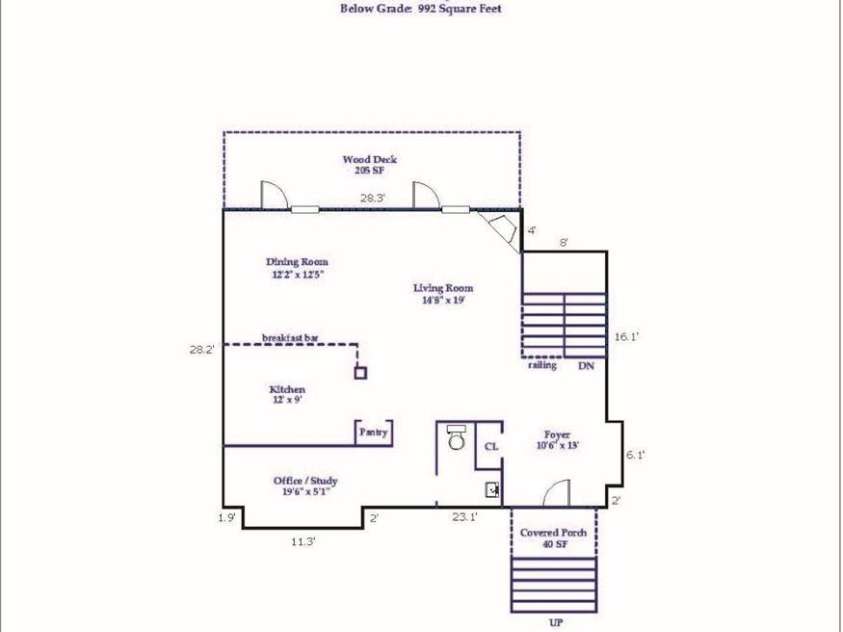 39 Hubbard Avenue, Asheville, NC 28806.  MLS# CAR4391482, YatesRealty ID 32983. Main Level Floor Plan