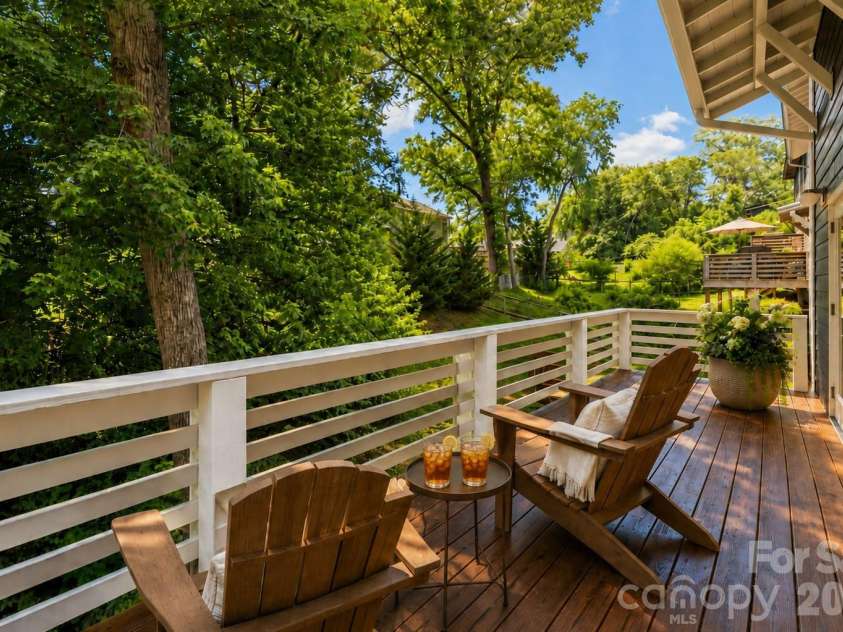 39 Hubbard Avenue, Asheville, NC 28806.  MLS# CAR4391482, YatesRealty ID 32983. Virtually staged back deck area.