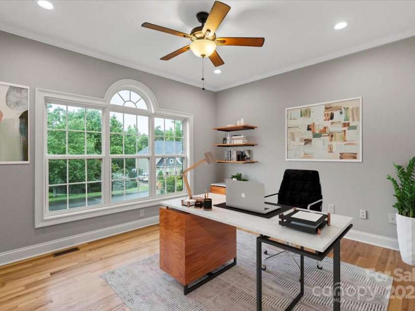 4070 Harmattan Drive, Denver, NC 28037.  MLS# CAR4290373, YatesRealty ID 32991. Virtually staged Office overlooking front yard