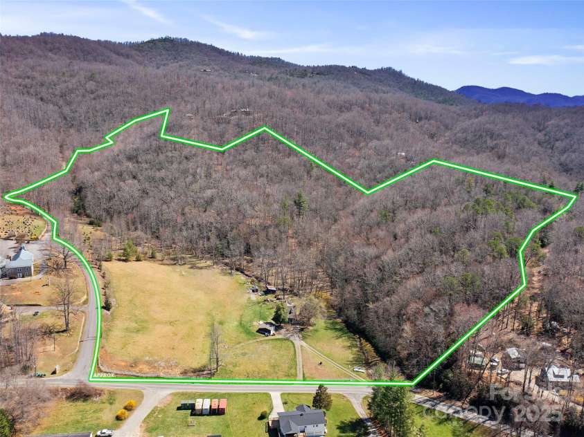 384 Flat Creek Road, Fairview, NC 28730.  MLS# CAR4240696, YatesRealty ID 3302. 31 acre farm adjacent to Nesbitt Chapel in Fairview