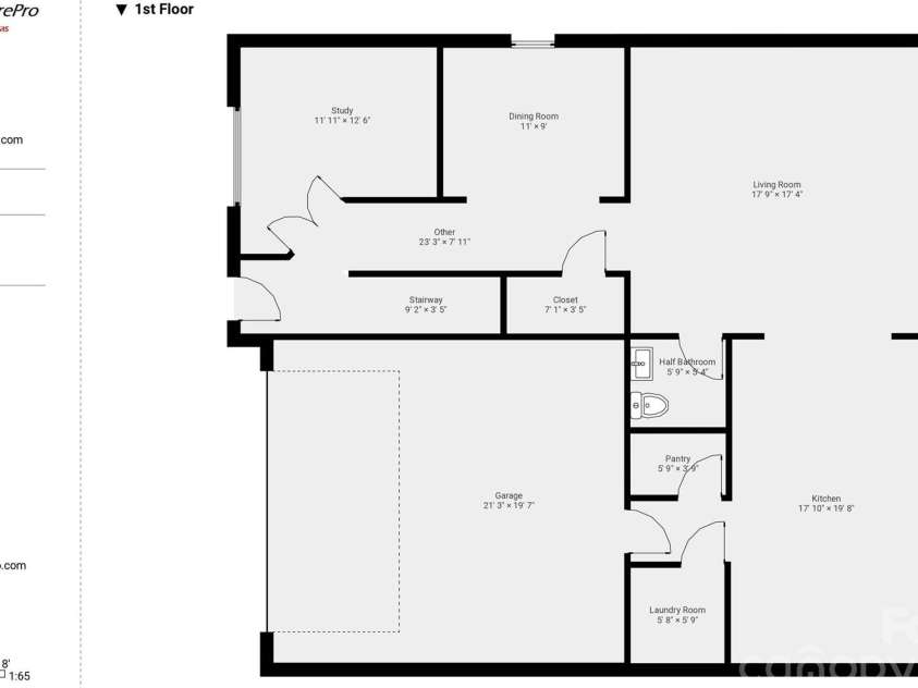 155 Rebecca Avenue, Lexington, NC 27295.  MLS# CAR4284229, YatesRealty ID 33023. Main level floorplan