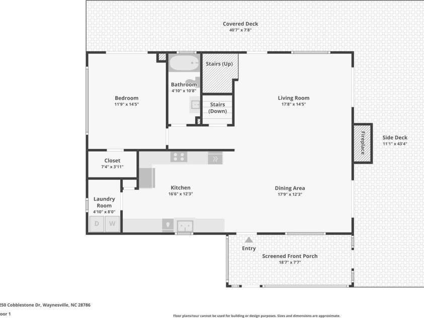 1250 Cobblestone Drive, Waynesville, NC 28786.  MLS# CAR4396920, YatesRealty ID 33037. Main Floor