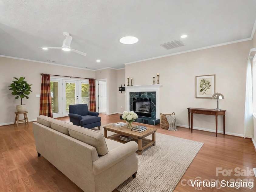 276 Cambridge Drive, Brevard, NC 28712.  MLS# CAR4355184, YatesRealty ID 3304. Virtually Staged Living room