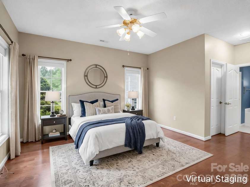 276 Cambridge Drive, Brevard, NC 28712.  MLS# CAR4355184, YatesRealty ID 3304. Virtually Staged primary bedroom