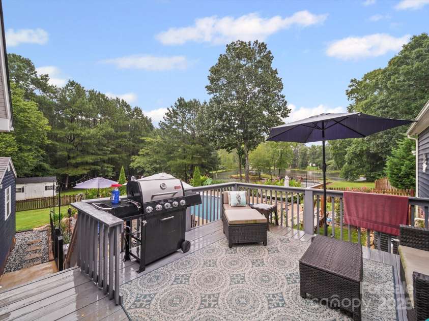 340 Oakview Drive, Salisbury, NC 28146.  MLS# CAR4290519, YatesRealty ID 33043. View of stocked pond from the deck