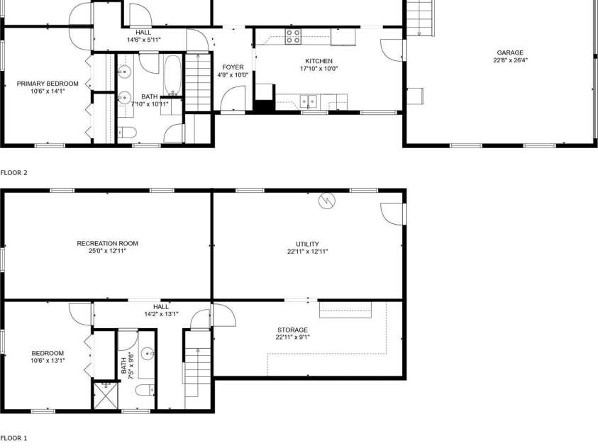 1277 Park Vista Road, West Jefferson, NC 28694.  MLS# CAR4290622, YatesRealty ID 33046. Floor Plan - main floor and basement