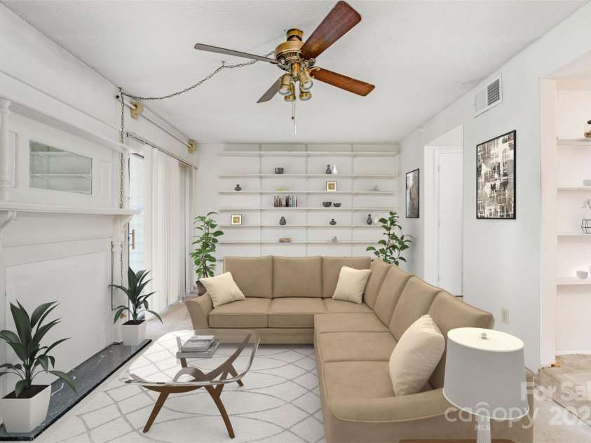 3740 Winding Creek Lane, Charlotte, NC 28226.  MLS# CAR4286176, YatesRealty ID 33064. Virtually Staged Living Room