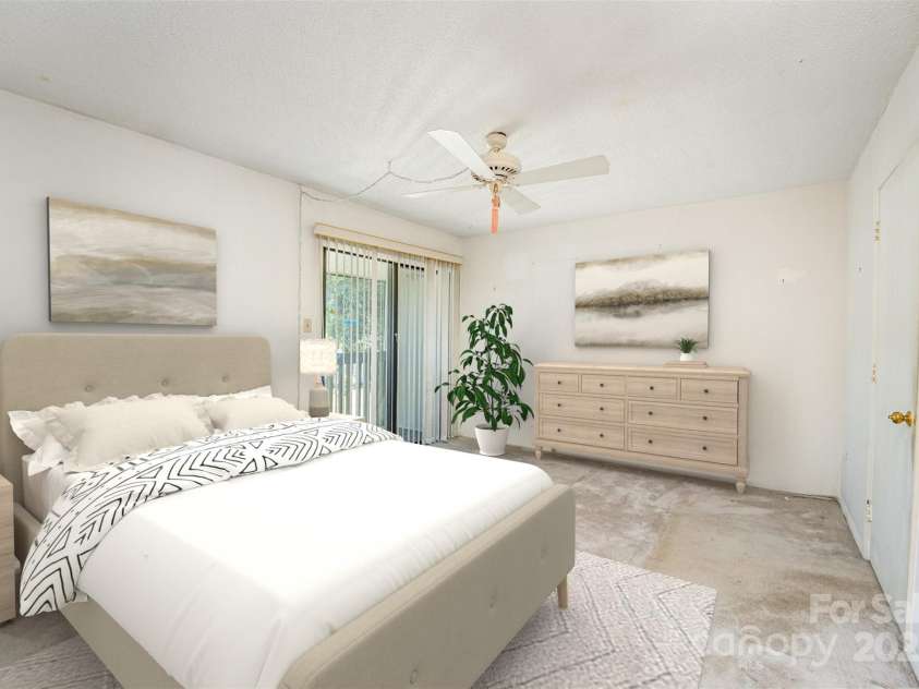 3740 Winding Creek Lane, Charlotte, NC 28226.  MLS# CAR4286176, YatesRealty ID 33064. Virtually Staged Primary Bedroom
