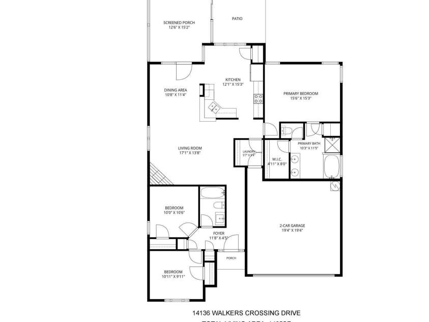 14136 Walkers Crossing Drive, Charlotte, NC 28273.  MLS# CAR4393451, YatesRealty ID 33066. 