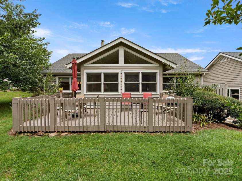 25 Cedarcliff Circle, Asheville, NC 28803.  MLS# CAR4291336, YatesRealty ID 33090. Large, private and inviting deck adds charm and entertaining delight to this home