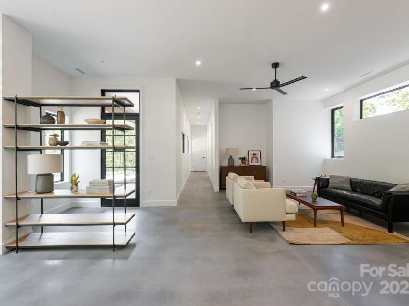 129 English Drive, Candler, NC 28715.  MLS# CAR4255359, YatesRealty ID 33098. Honed & Polished Concrete Floors and 10-Foot Ceiling