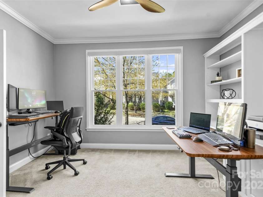9724 Cadman Court, Cornelius, NC 28031.  MLS# CAR4233696, YatesRealty ID 3312. Office with French Doors & tons of natural light!