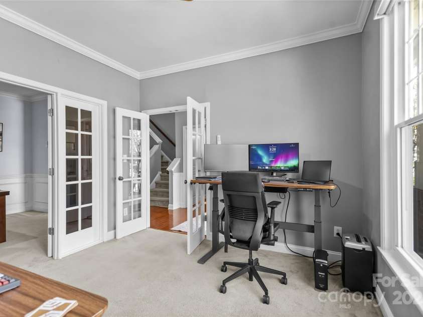 9724 Cadman Court, Cornelius, NC 28031.  MLS# CAR4233696, YatesRealty ID 3312. Office with French Doors & tons of natural light!
