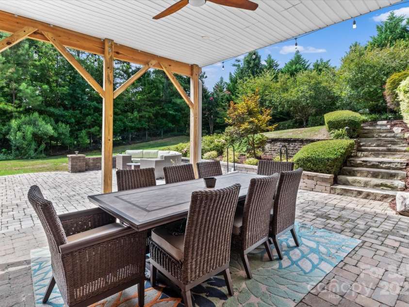 1040 Lake Forest Drive, Matthews, NC 28104.  MLS# CAR4285953, YatesRealty ID 33125. Covered Patio with Ceiling Fan