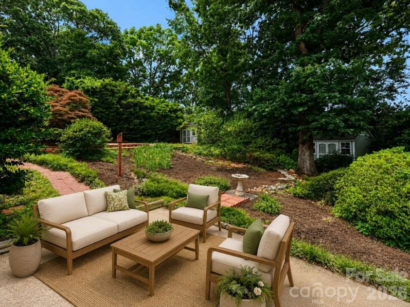 1030 Mclaughlin Drive, Charlotte, NC 28212.  MLS# CAR4393613, YatesRealty ID 33132. Virtually staged back patio