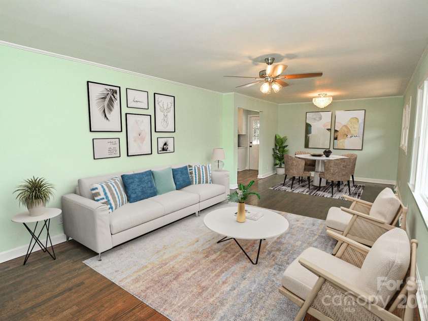 611 Greenbriar Avenue, Rock Hill, SC 29730.  MLS# CAR4173915, YatesRealty ID 3315. Virtually Staged Living / Dining Room